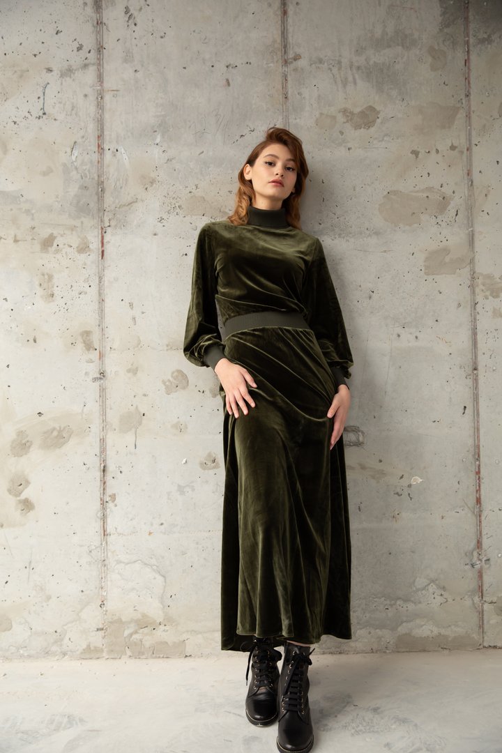 IN:05 VELVET RIBBON WAIST DRESS