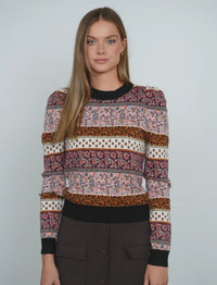 POINT PUFF SLEEVE JACQUARD SWEATER