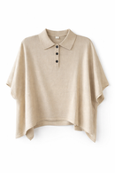 JIJI OVERSIZED KNIT POLO PONCHO