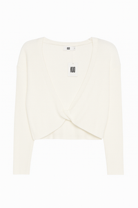 KUO RIBBED FRONT TWIST TOP