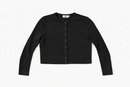 KUO RIBBED CROP SNAP CARDIGAN