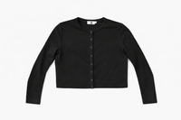 KUO RIBBED CROP SNAP CARDIGAN