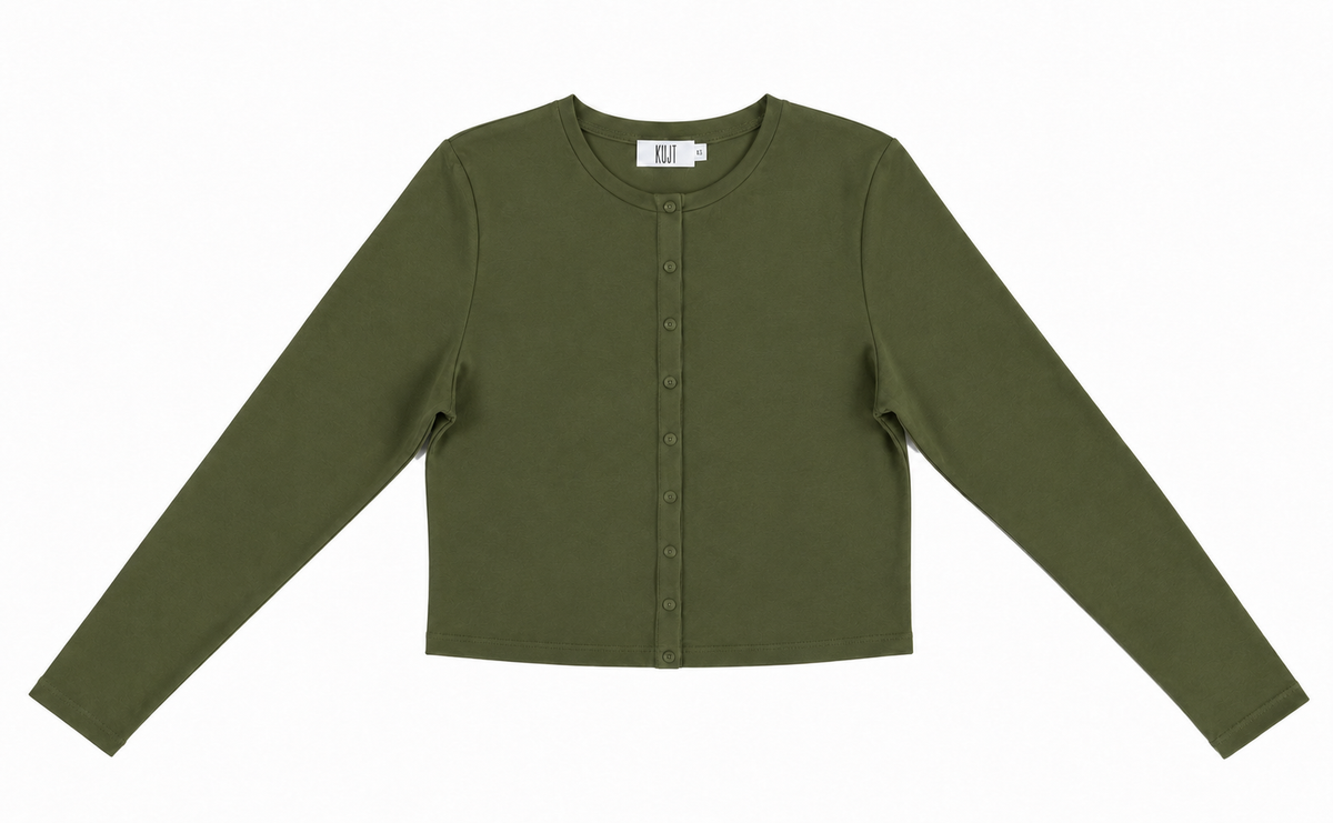 KUO SNAP FRONT CROPPED CARDIGAN