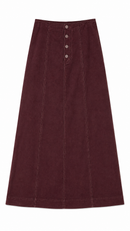 KUO BUTTON FRONT CORDUROY SKIRT