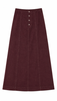KUO BUTTON FRONT CORDUROY SKIRT