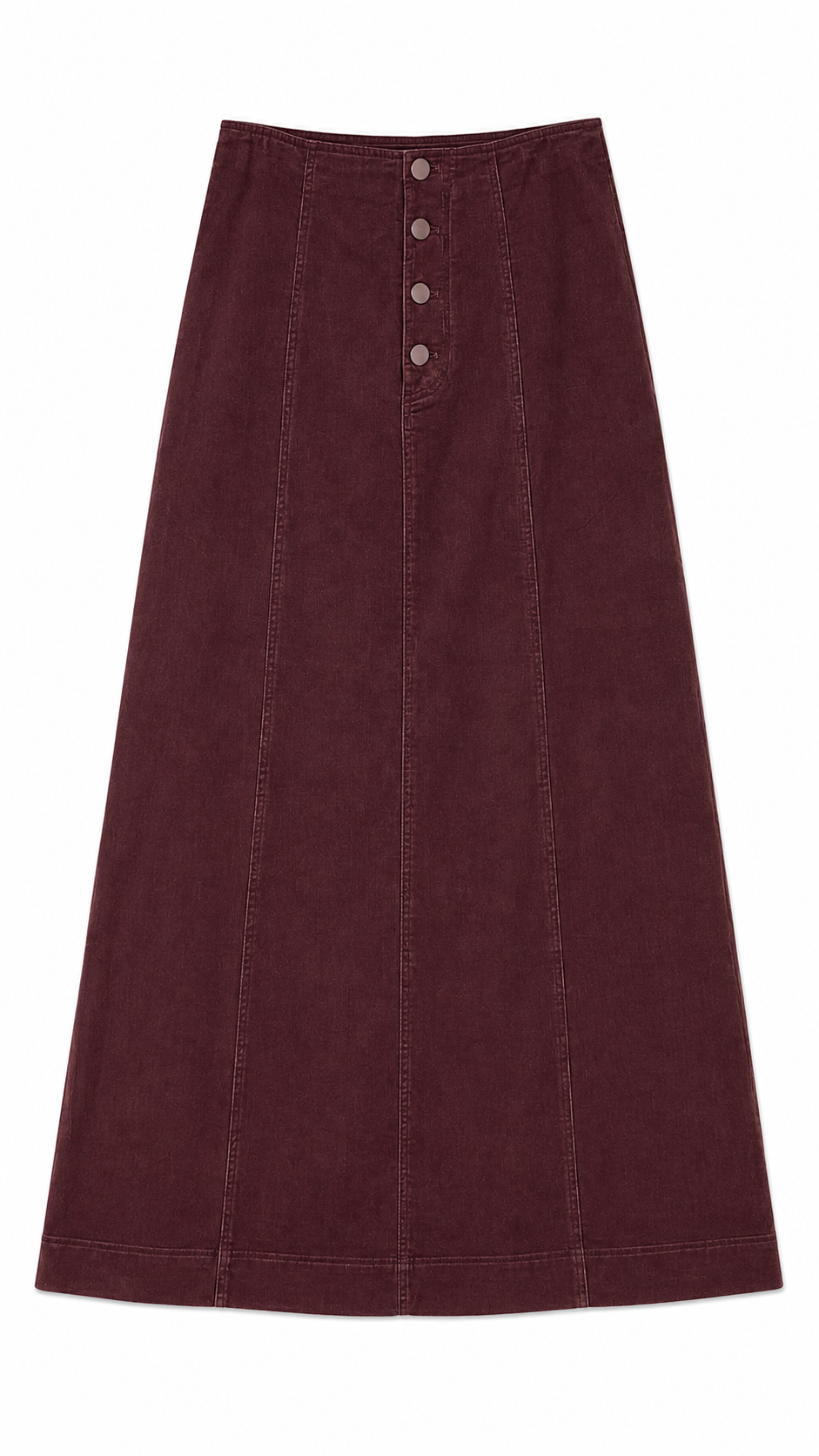 KUO BUTTON FRONT CORDUROY SKIRT