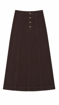 KUO BUTTON FRONT CORDUROY SKIRT