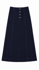KUO BUTTON FRONT CORDUROY SKIRT