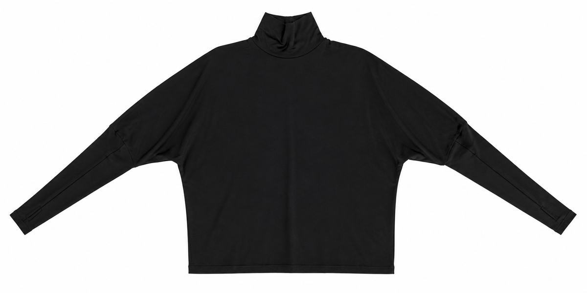 KUO DOLMAN RIBBED TURTLENECK