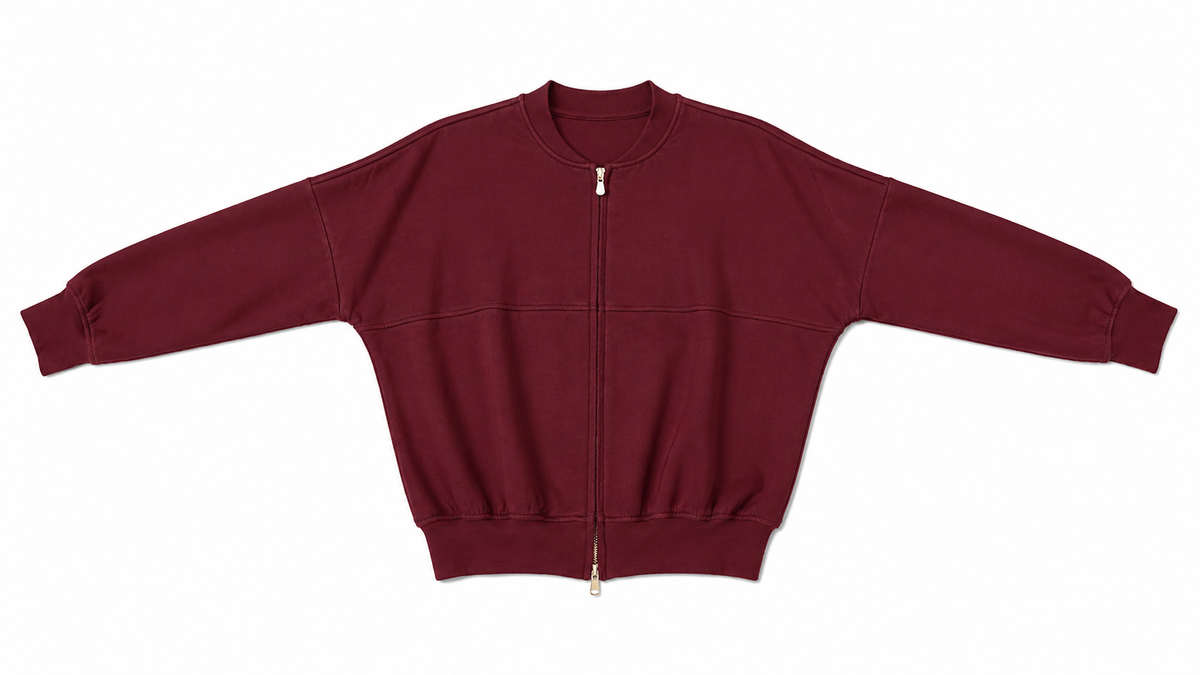 KUO DOUBLE ZIP BOMBER SWEATSHIRT