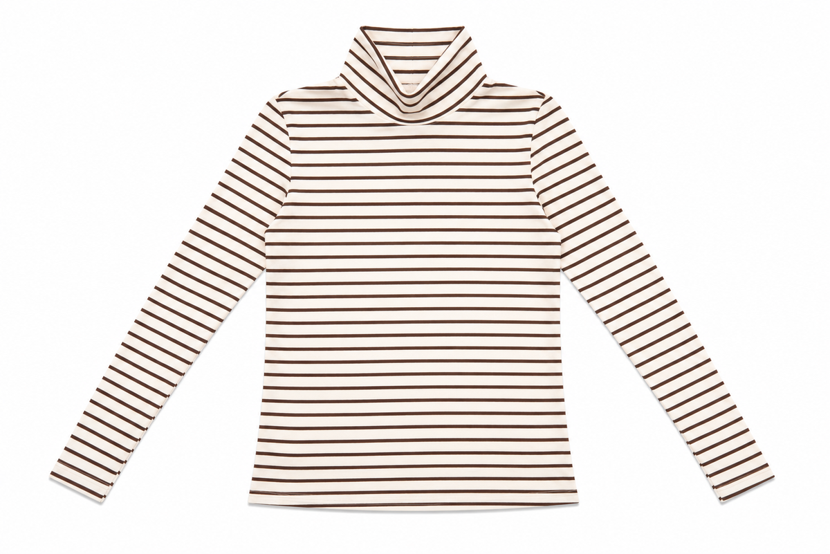 KUO STRIPED TURTLENECK