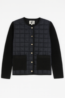 A K COLLECTION QUILTED KNIT SLEEVE JACKET