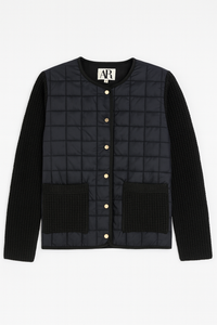 A K COLLECTION QUILTED KNIT SLEEVE JACKET