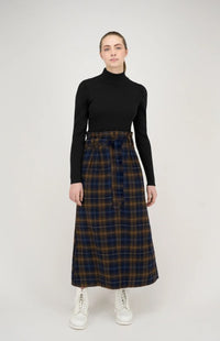 ELLE OH ELLE KENDELL BELTED PLAID SKIRT