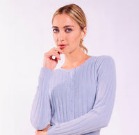 KNIT THEORY BASIC RIBBED KNIT CARDIGAN