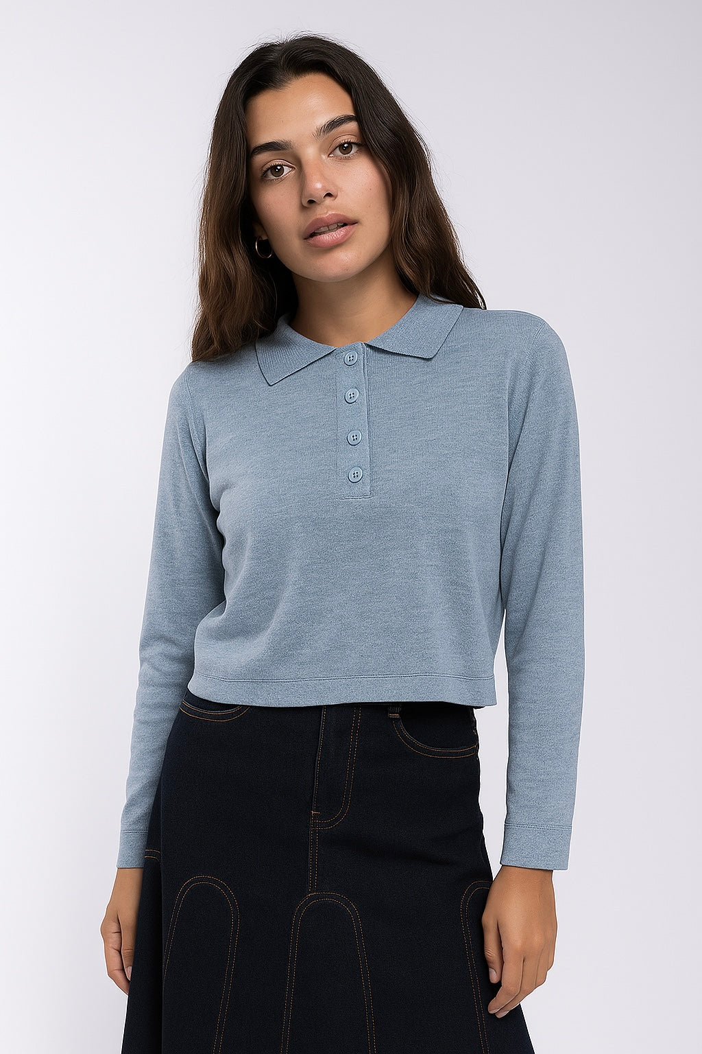 KNIT THEORY KNIT POLO SWEATER