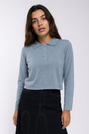 KNIT THEORY KNIT POLO SWEATER