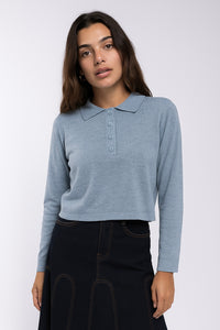 KNIT THEORY KNIT POLO SWEATER