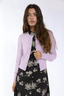 KNIT THEORY RIBBED KNIT CARDIGAN w/ WIDE WAISTBAND