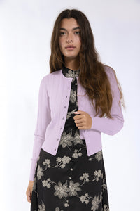 KNIT THEORY RIBBED KNIT CARDIGAN w/ WIDE WAISTBAND