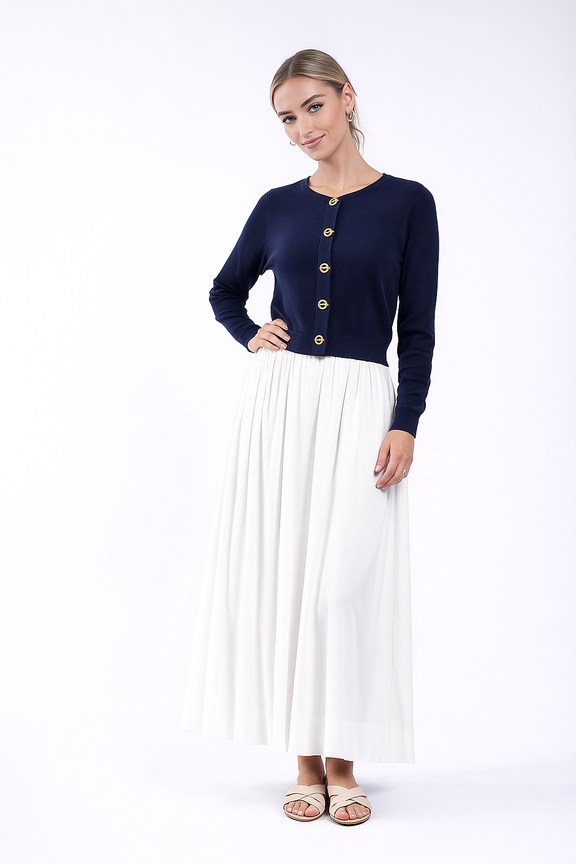 KNIT THEORY METAL TOGGLE CARDI