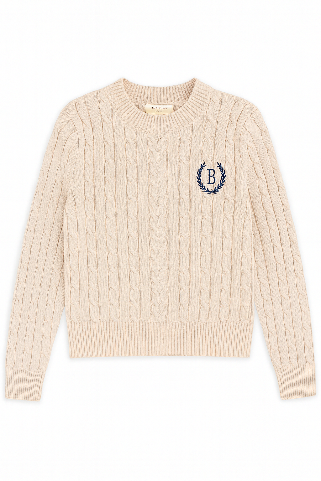 KNIT THEORY Cable Crew W/ Emblem