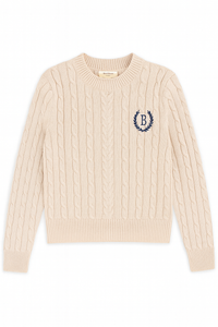 KNIT THEORY Cable Crew W/ Emblem