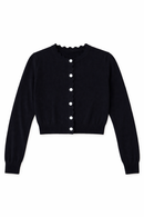 KNITTED SCALLOP EDGE CARDIGAN