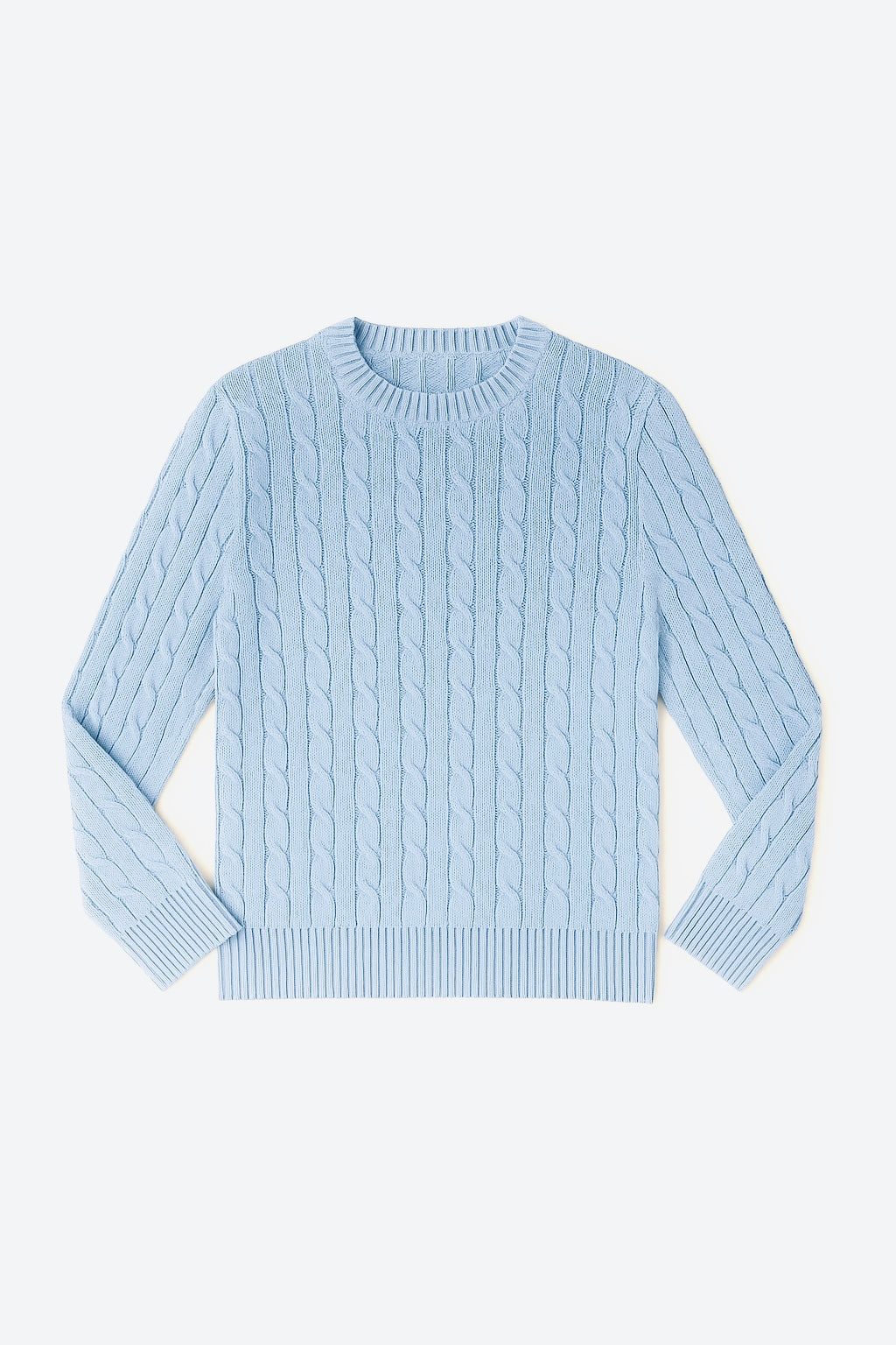KNITTED LUXE CABLE KNIT CREWNECK