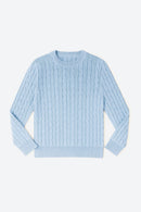 KNITTED LUXE CABLE KNIT CREWNECK