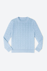 KNITTED LUXE CABLE KNIT CREWNECK