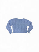 KNITTED WIDE CABLE KNIT CROPPED SWEATER