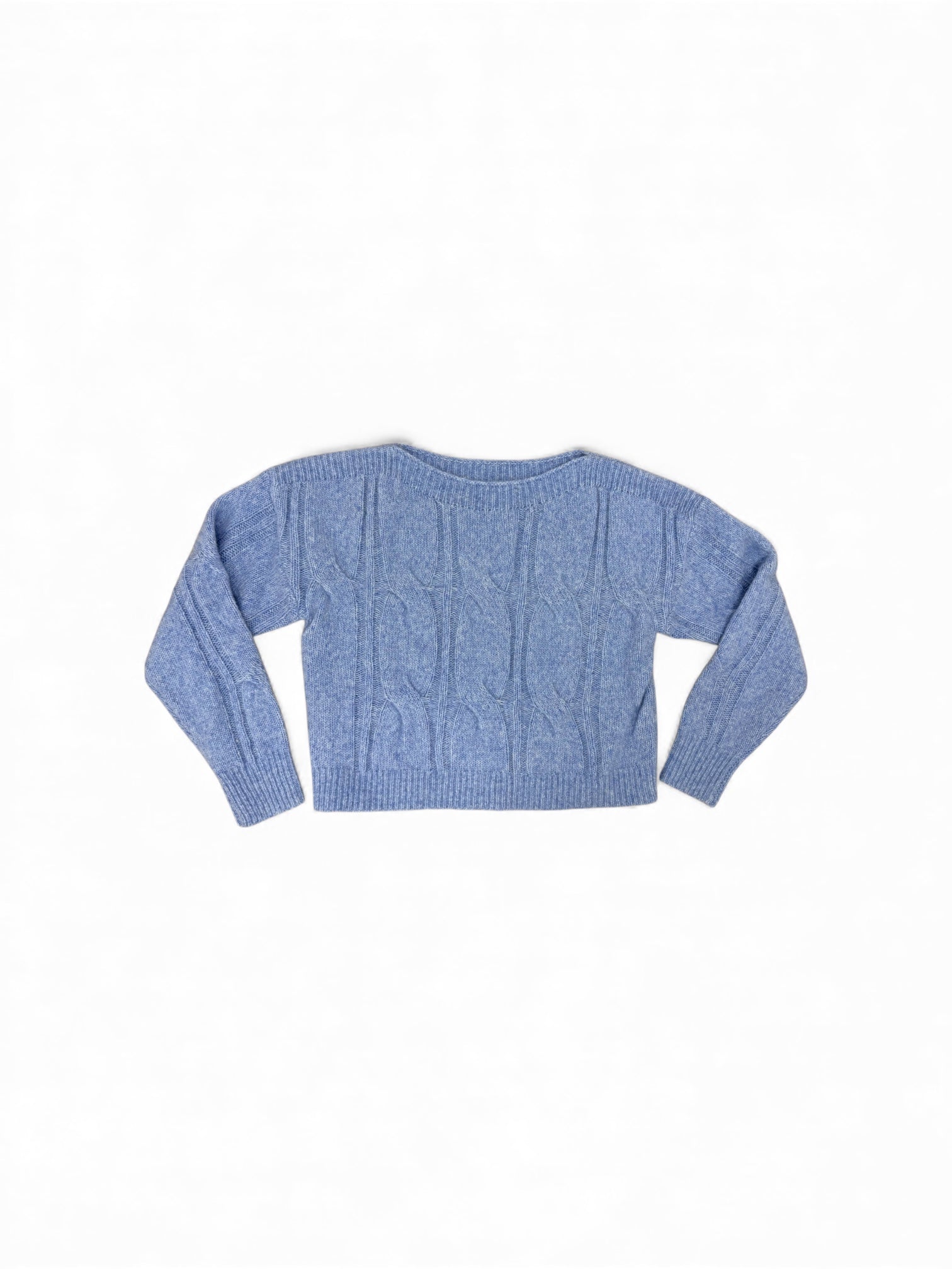 KNITTED WIDE CABLE KNIT CROPPED SWEATER