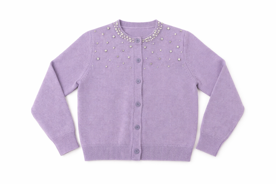KNITTED EMBELLISHED CARDIGAN