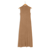 POINT RIB KNIT MAXI A-LINE DRESS