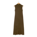 POINT RIB KNIT MAXI A-LINE DRESS
