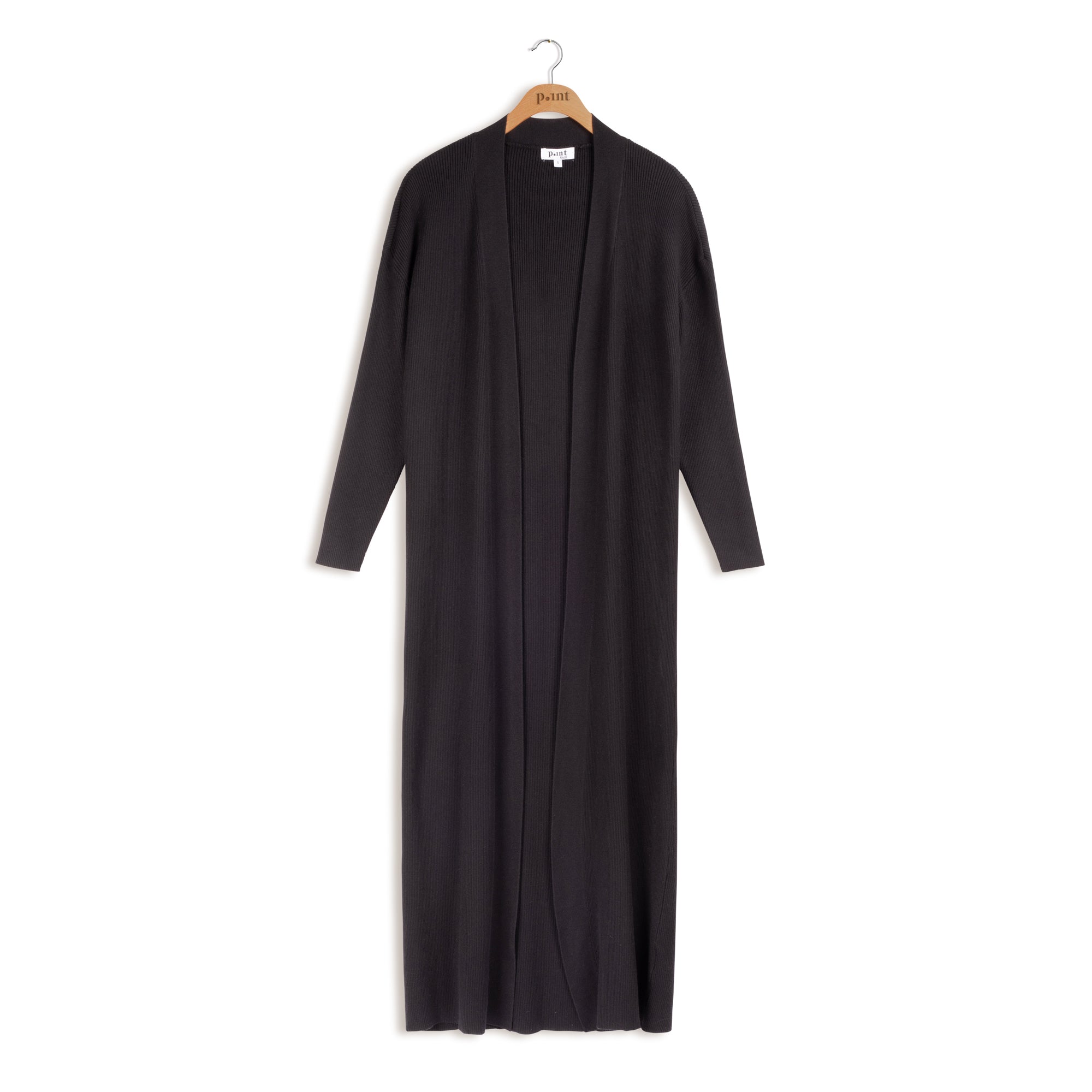 POINT RIB KNIT MAXI CARDIGAN