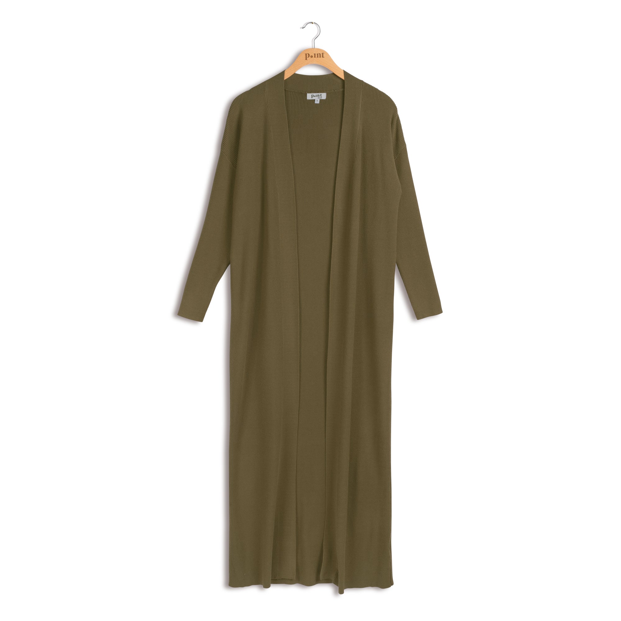 POINT RIB KNIT MAXI CARDIGAN