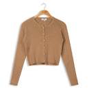 POINT RIB CROPPED CARDIGAN