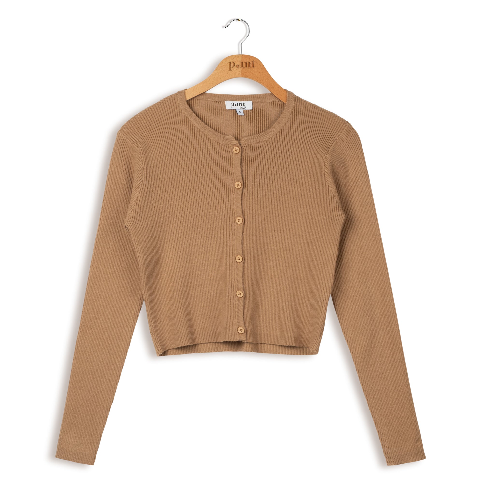 POINT RIB CROPPED CARDIGAN