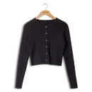 POINT RIB CROPPED CARDIGAN