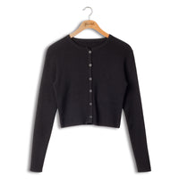 POINT RIB CROPPED CARDIGAN