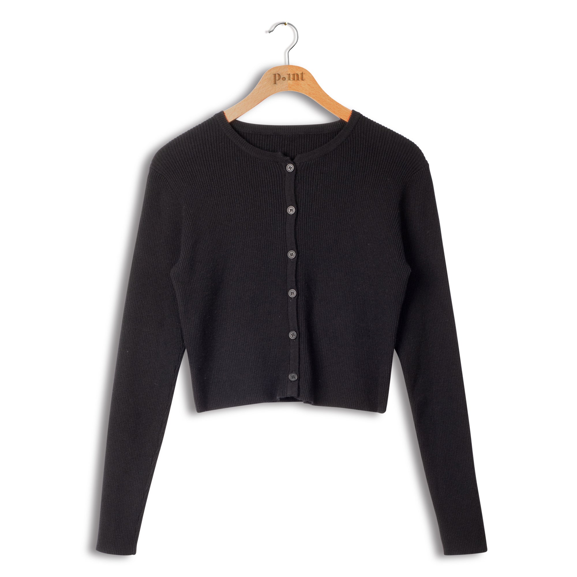 POINT RIB CROPPED CARDIGAN