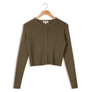 POINT RIB CROPPED CARDIGAN