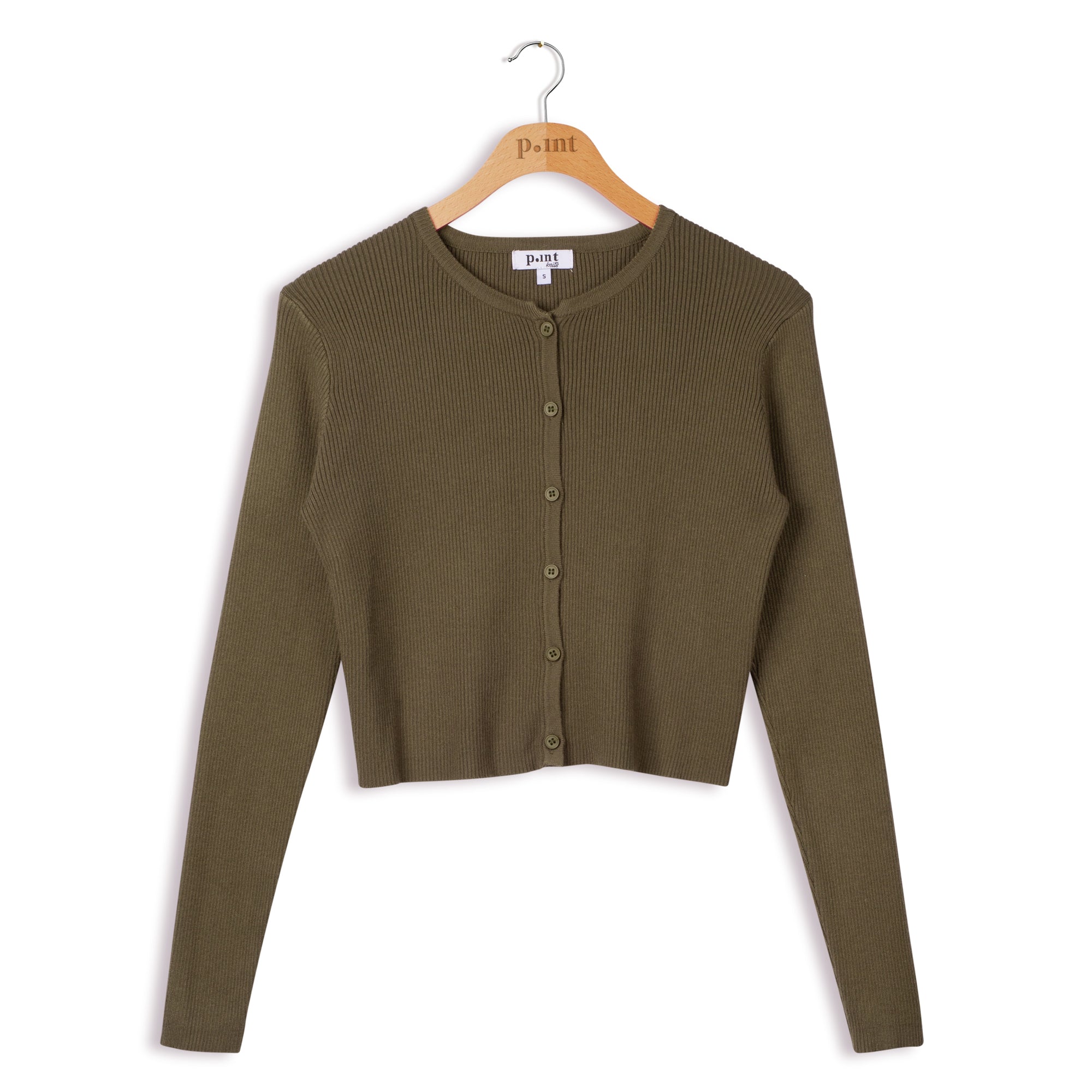 POINT RIB CROPPED CARDIGAN