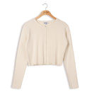 POINT RIB CROPPED CARDIGAN