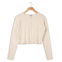 POINT RIB CROPPED CARDIGAN