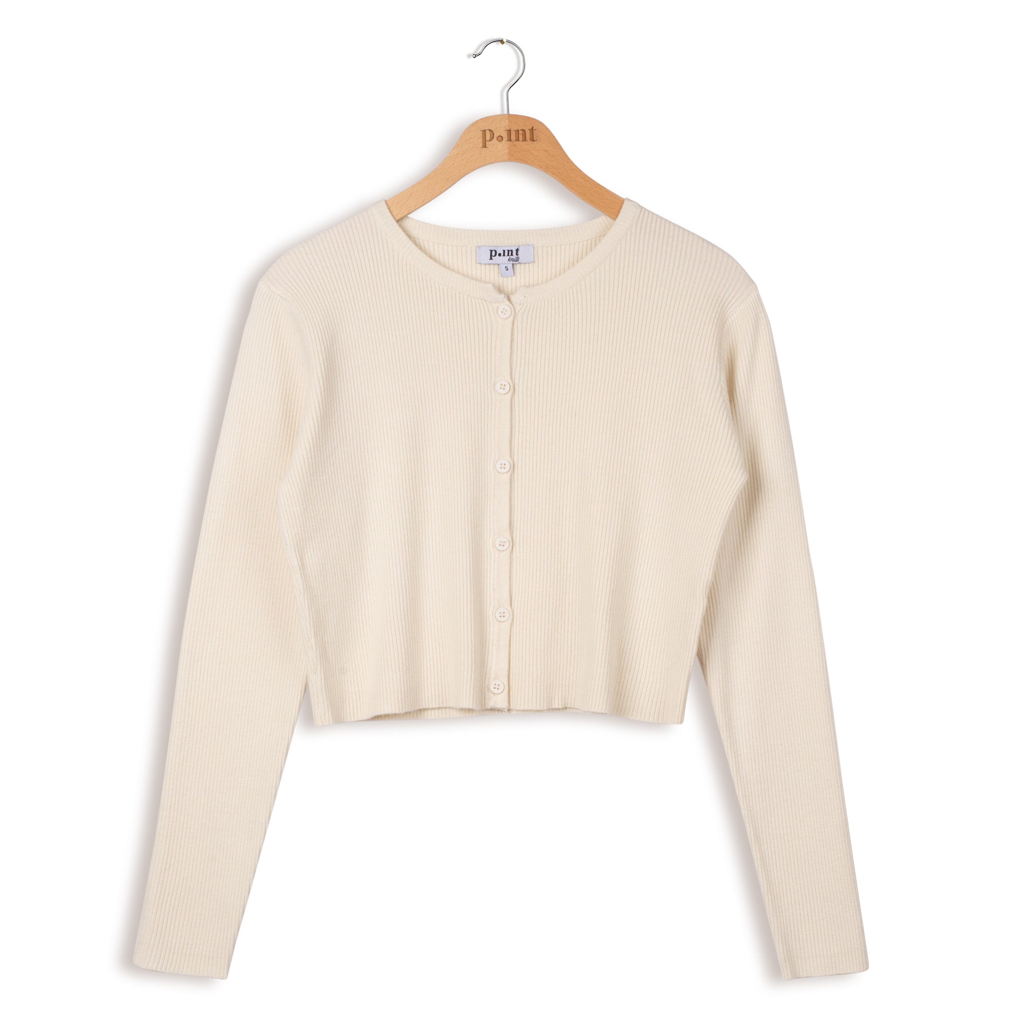 POINT RIB CROPPED CARDIGAN