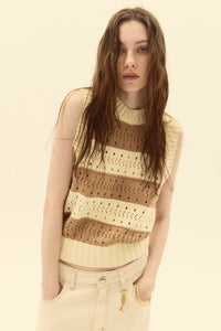 DELUC KNIT STRIPED VEST