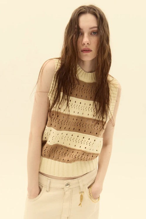 DELUC KNIT STRIPED VEST